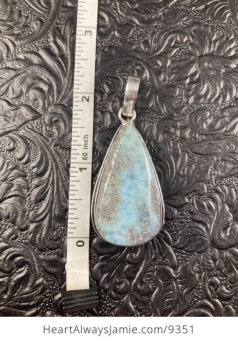 Natural Blue Larimar Crystal Stone Jewelry Pendant - #FXqbCegAVZM-4