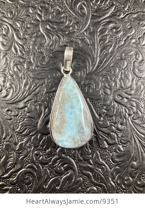 Natural Blue Larimar Crystal Stone Jewelry Pendant - #FXqbCegAVZM-3