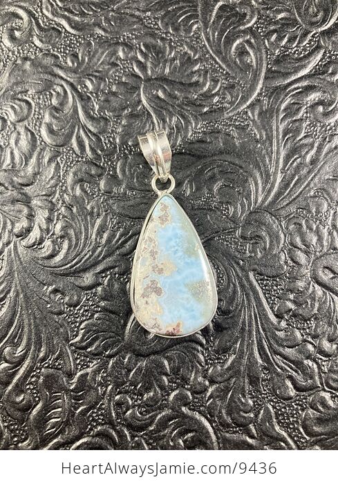 Natural Blue Larimar Crystal Stone Jewelry Pendant - #PJ4oWnljvsE-1