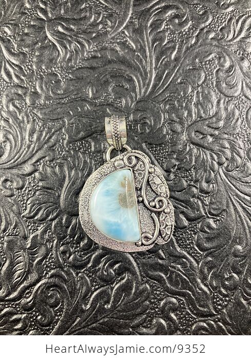 Natural Blue Larimar Crystal Stone Jewelry Pendant - #hbxhH4I5k00-3