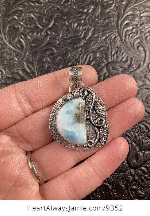 Natural Blue Larimar Crystal Stone Jewelry Pendant - #hbxhH4I5k00-1