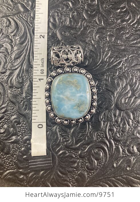 Natural Blue Larimar Crystal Stone Jewelry Pendant - #jnufAro2e3o-4