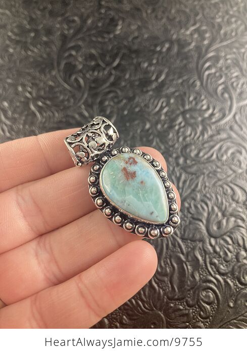 Natural Blue Larimar Crystal Stone Jewelry Pendant - #oynVAekECdg-3