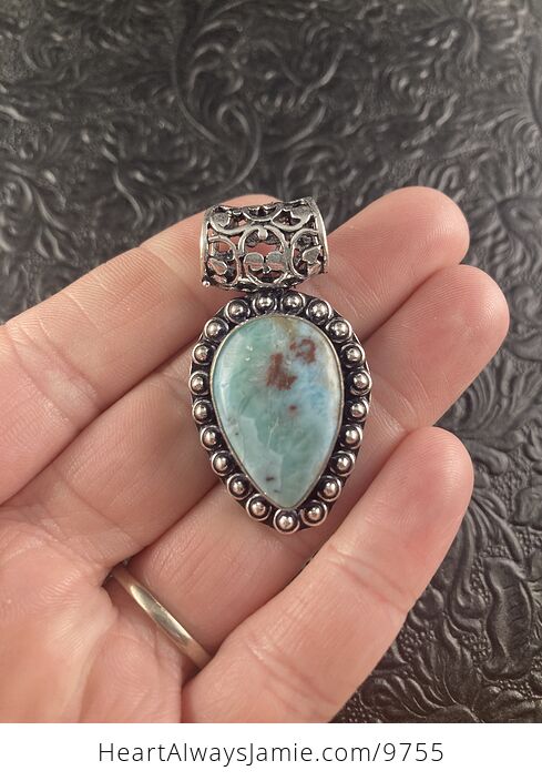 Natural Blue Larimar Crystal Stone Jewelry Pendant - #oynVAekECdg-2