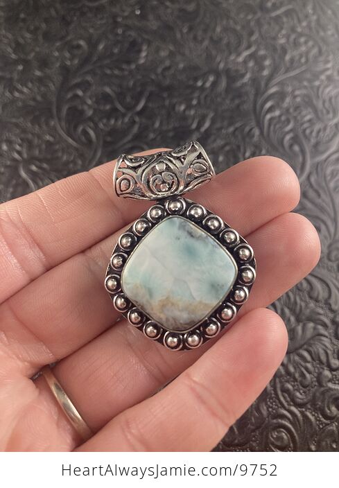 Natural Blue Larimar Crystal Stone Jewelry Pendant - #uPCPITAwd28-1