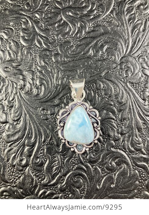 Natural Blue Larimar Crystal Stone Pendant Jewelry - #Dtx6Idjkx3k-1