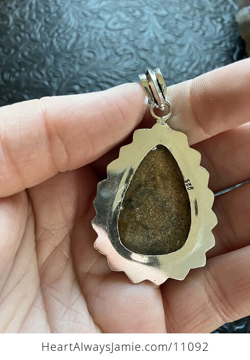 Natural Bronzite Crystal Stone Jewelry Pendant with Hearts - #fWLRgnuKwdA-5
