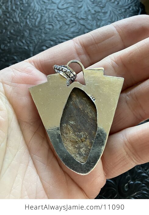 Natural Bronzite Crystal Stone Jewelry Pendant with Hearts - #sP0JxjJGpqw-7