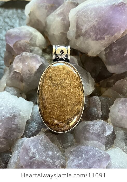 Natural Bronzite Crystal Stone Jewelry Pendant with Hearts - #tmKdd9dAoyk-1