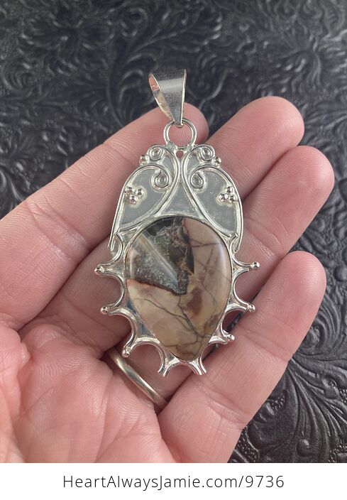 Natural Butterfly Wing Jasper Crystal Stone Jewelry Pendant - #tqnbOgu1yOg-1