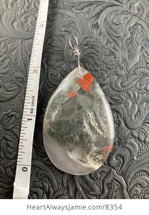 Natural Cherry Orchard Jasper with Pyrite Stone Jewelry Pendant - #PmnADHRIPNA-6