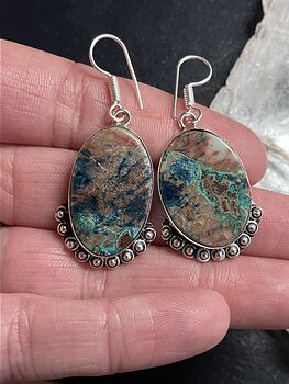 Natural Chrysocolla Stone Crystal Jewelry Earrings #h5yzWn1AaFo