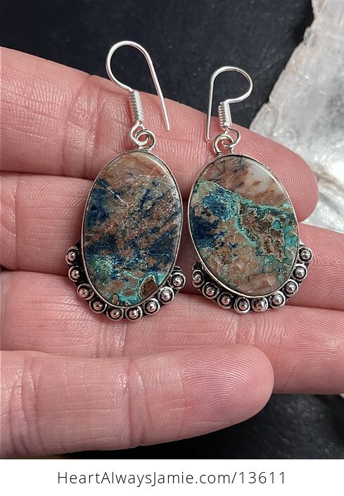 Natural Chrysocolla Stone Crystal Jewelry Earrings - #h5yzWn1AaFo-1