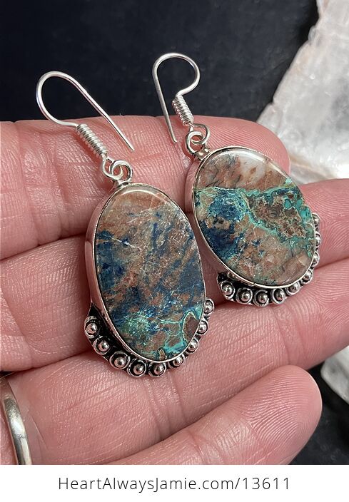 Natural Chrysocolla Stone Crystal Jewelry Earrings - #h5yzWn1AaFo-2