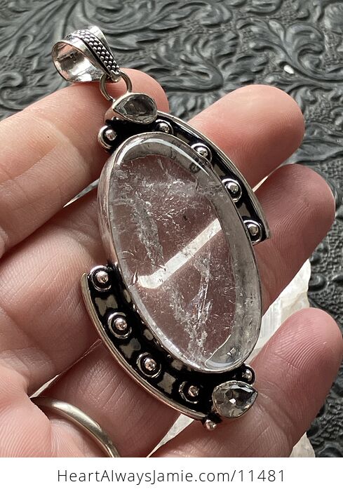Natural Clear Quartz Crystal Stone Jewelry Pendant - #LZIr7XcpcUY-2