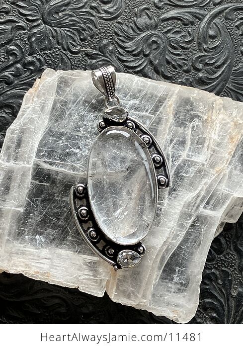 Natural Clear Quartz Crystal Stone Jewelry Pendant - #LZIr7XcpcUY-7