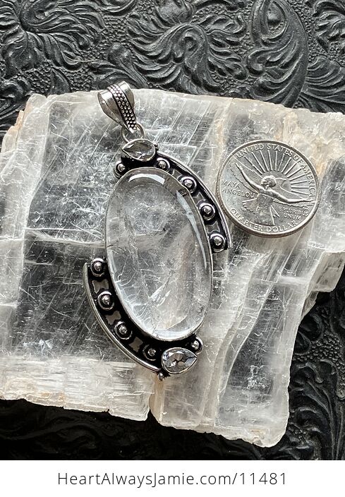 Natural Clear Quartz Crystal Stone Jewelry Pendant - #LZIr7XcpcUY-8