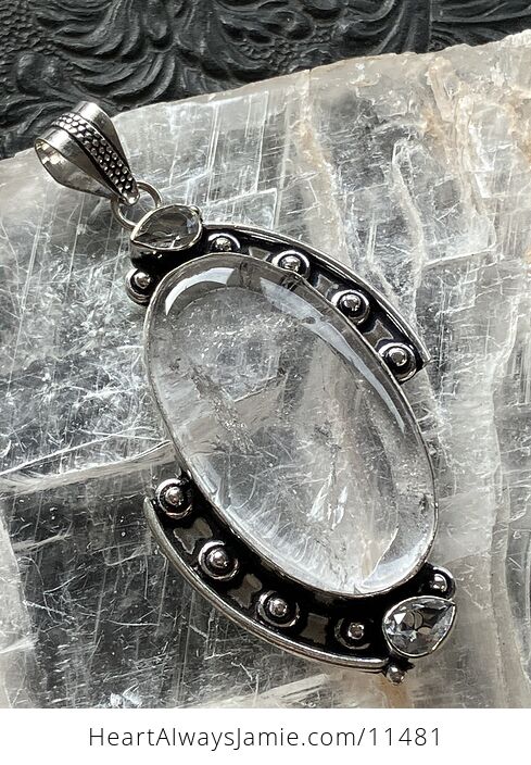 Natural Clear Quartz Crystal Stone Jewelry Pendant - #LZIr7XcpcUY-6