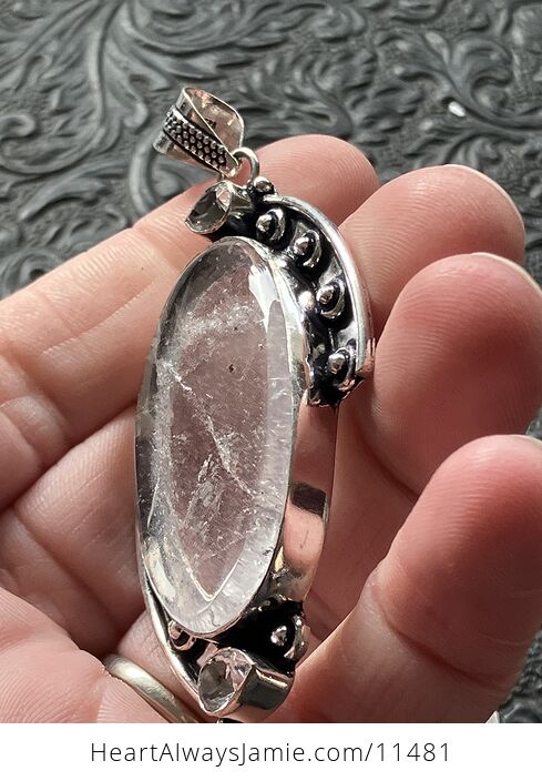 Natural Clear Quartz Crystal Stone Jewelry Pendant - #LZIr7XcpcUY-4