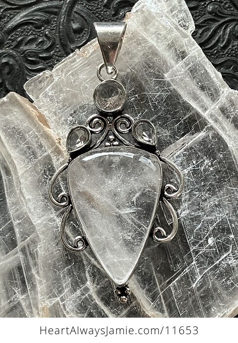 Natural Clear Quartz Crystal Stone Jewelry Pendant - #UBnaKxWoPV8-1