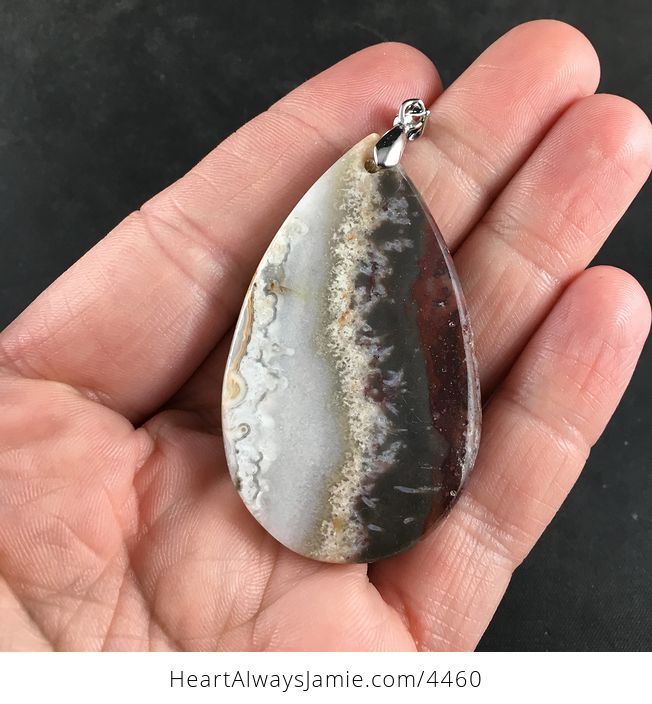 Natural Crazy Lace Agate Stone Pendant Necklace Jewelry - #bXUuEOFVREY-7