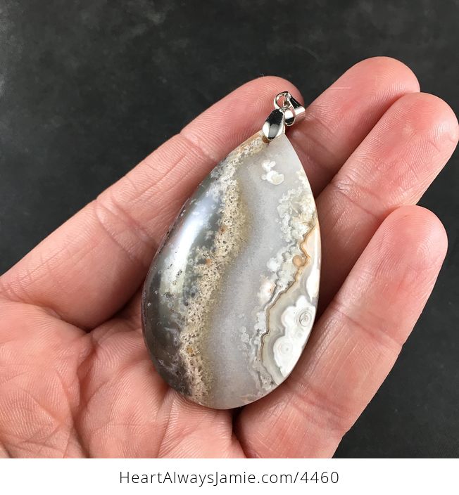 Natural Crazy Lace Agate Stone Pendant Necklace Jewelry - #bXUuEOFVREY-5
