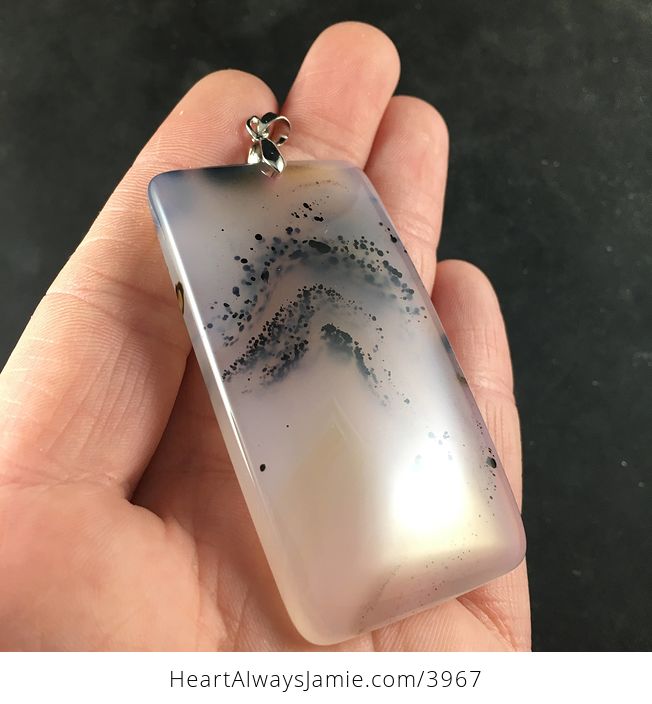 Natural Dendritic Scenic Agate Stone Jewelry Pendant Necklace - #349prP2G0H0-3
