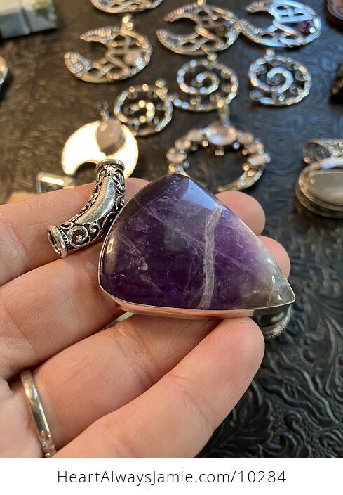 Natural Dream Amethyst Crystal Stone Jewelry Pendant - #CfIz8XE2Sm0-3