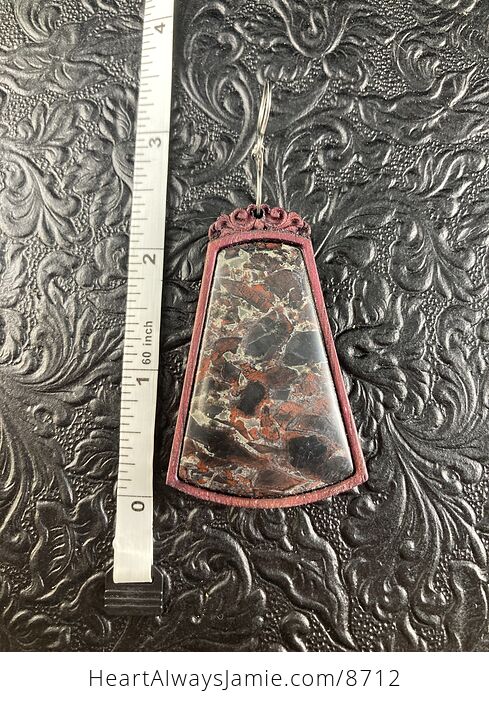 Natural Flame Jasper Stone and Wood Crystal Gemstone Jewelry Pendant Mini Art Ornament - #RGqtmzSYTQY-5