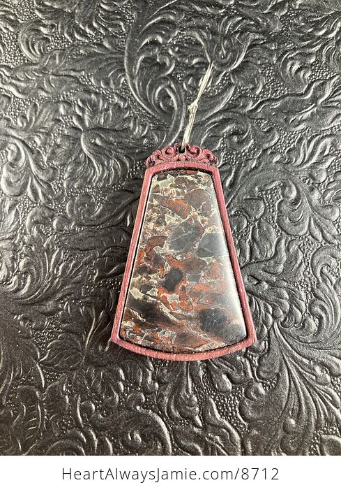 Natural Flame Jasper Stone and Wood Crystal Gemstone Jewelry Pendant Mini Art Ornament - #RGqtmzSYTQY-4