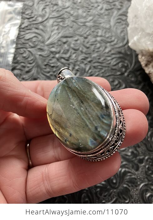 Natural Flash Labradorite Crystal Stone Jewelry Pendant - #BwGJzsRUodo-6