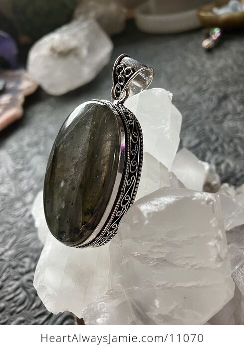 Natural Flash Labradorite Crystal Stone Jewelry Pendant - #BwGJzsRUodo-2