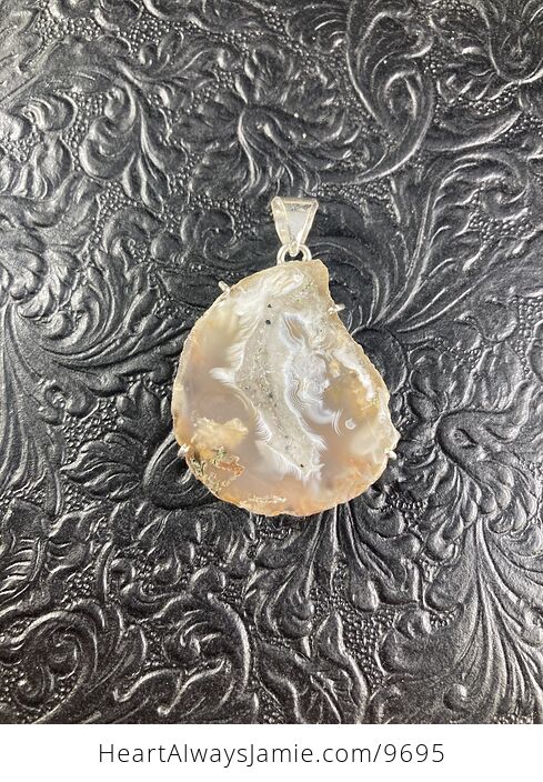 Natural Geode Agate Crystal Jewelry Pendant - #PSD7HoR9FA8-4