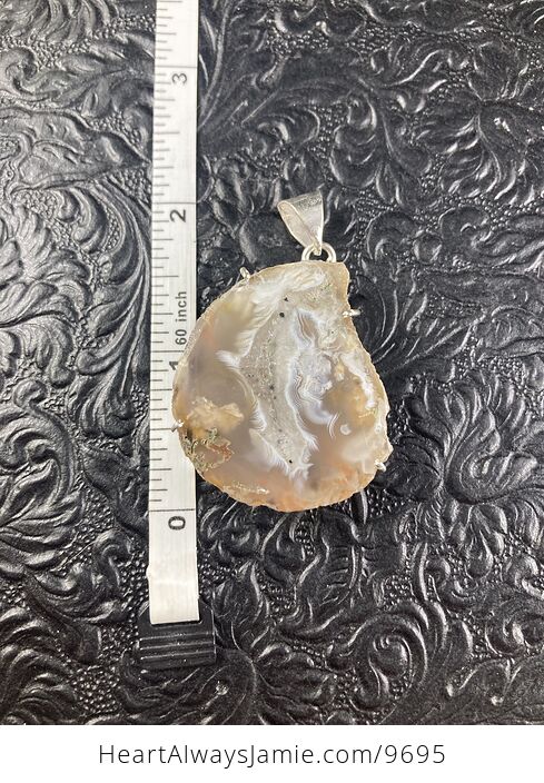 Natural Geode Agate Crystal Jewelry Pendant - #PSD7HoR9FA8-6