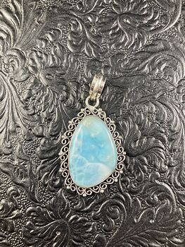 Natural Gorgeous Blue Larimar Crystal Stone Jewelry Pendant #HDAmaJElic8