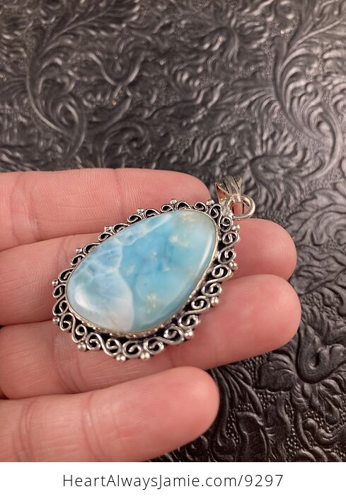 Natural Gorgeous Blue Larimar Crystal Stone Jewelry Pendant - #HDAmaJElic8-4