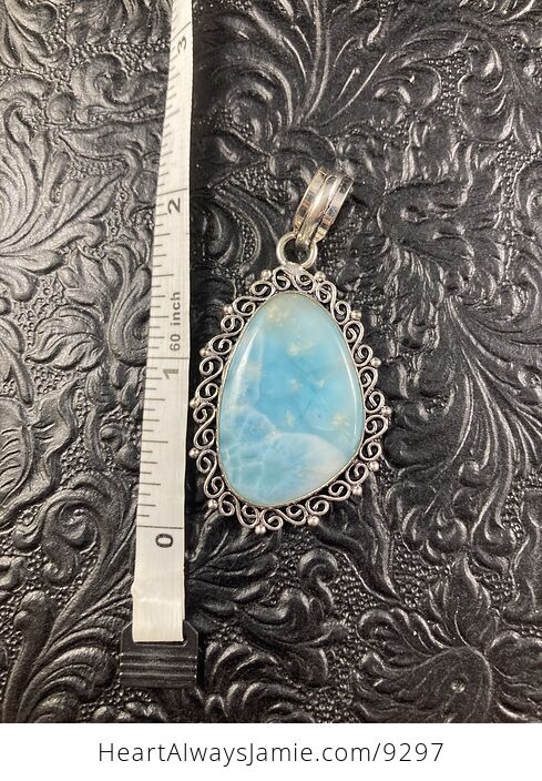 Natural Gorgeous Blue Larimar Crystal Stone Jewelry Pendant - #HDAmaJElic8-3
