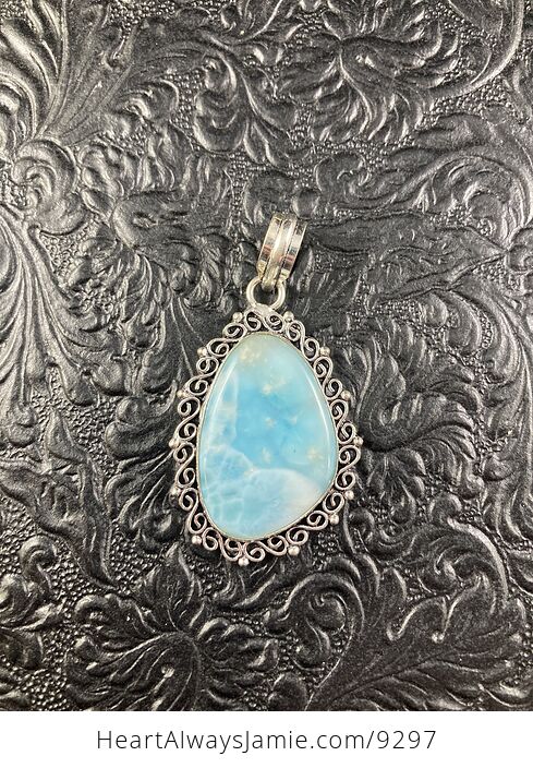 Natural Gorgeous Blue Larimar Crystal Stone Jewelry Pendant - #HDAmaJElic8-1
