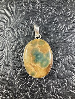 Natural Green and Orange Ocean Jasper Oj Crystal Stone Jewelry Pendant #ujYcr7GkmqQ