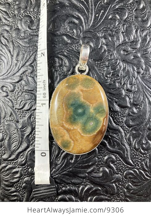 Natural Green and Orange Ocean Jasper Oj Crystal Stone Jewelry Pendant - #ujYcr7GkmqQ-3
