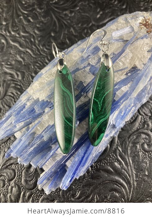 Natural Green Malachite Crystal Stone Earrings - #En2LfYMM47M-4