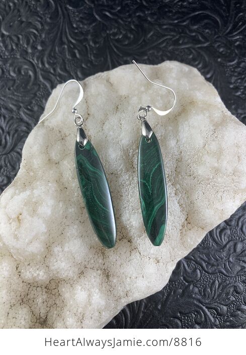 Natural Green Malachite Crystal Stone Earrings - #En2LfYMM47M-7