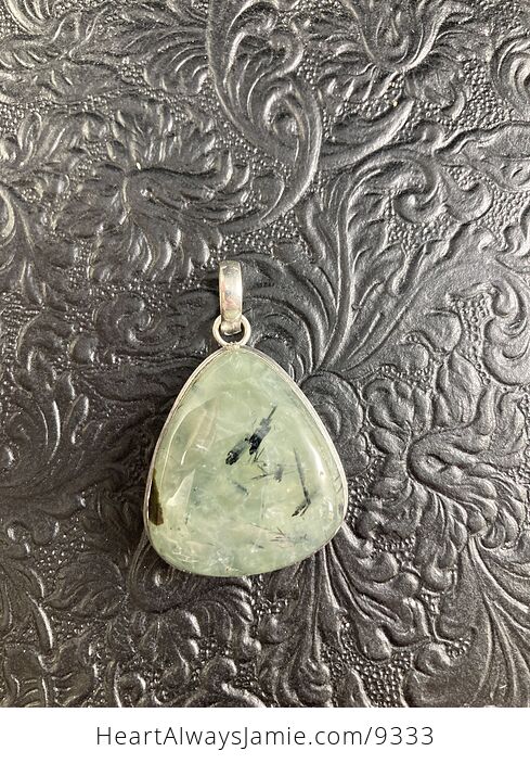 Natural Green Prehnite with Epidote Crystal Stone Jewelry Pendant - #FDifaYUu0fI-1