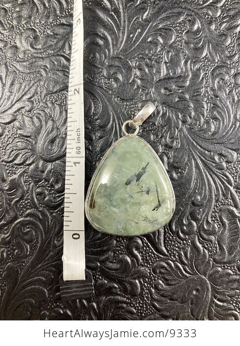Natural Green Prehnite with Epidote Crystal Stone Jewelry Pendant - #FDifaYUu0fI-3