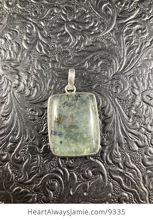 Natural Green Prehnite with Epidote Crystal Stone Jewelry Pendant - #uorzLdKrYf4-1