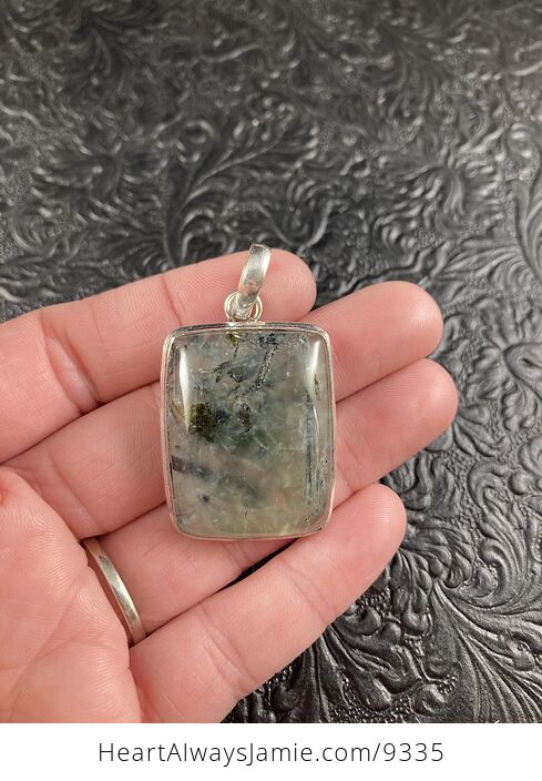Natural Green Prehnite with Epidote Crystal Stone Jewelry Pendant - #uorzLdKrYf4-2