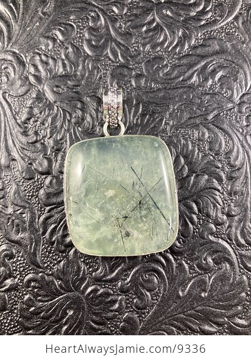 Natural Green Prehnite with Epidote Crystal Stone Jewelry Pendant - #vKLyKd8K8Y4-2