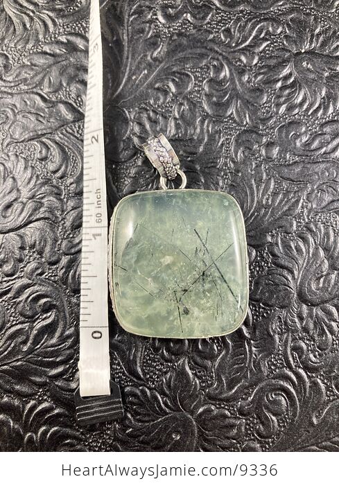 Natural Green Prehnite with Epidote Crystal Stone Jewelry Pendant - #vKLyKd8K8Y4-3