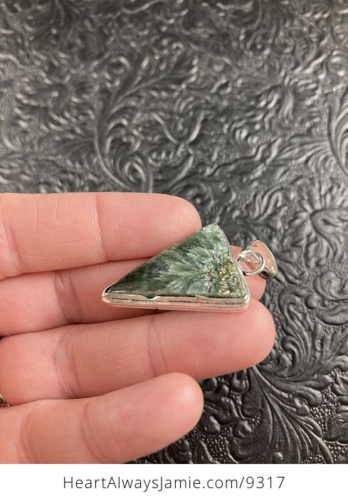 Natural Green Seraphinite Crystal Stone Jewelry Pendant - #k6m1VhPHw2M-5