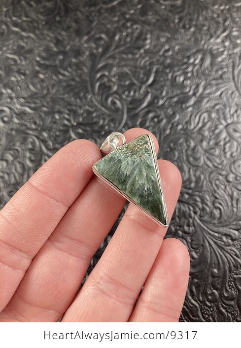 Natural Green Seraphinite Crystal Stone Jewelry Pendant - #k6m1VhPHw2M-6